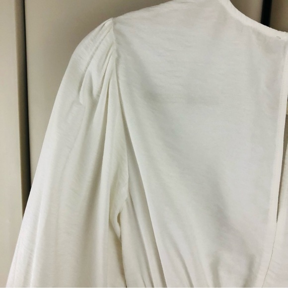 NWT KEEPSAKE the label white secure blouse, cinched waist,puffy sleeves women XS - Picture 3 of 13